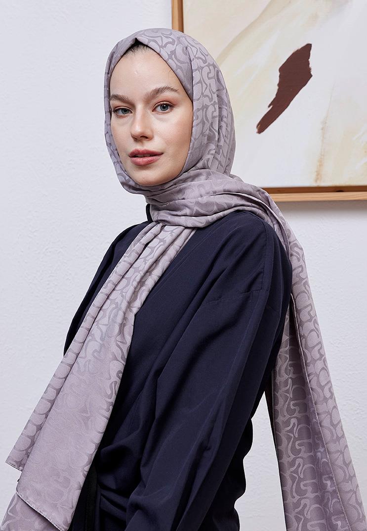 Aura Desen Jakar Şal Gri