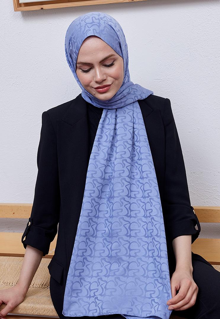 Aura Desen Jakar Şal Leylak