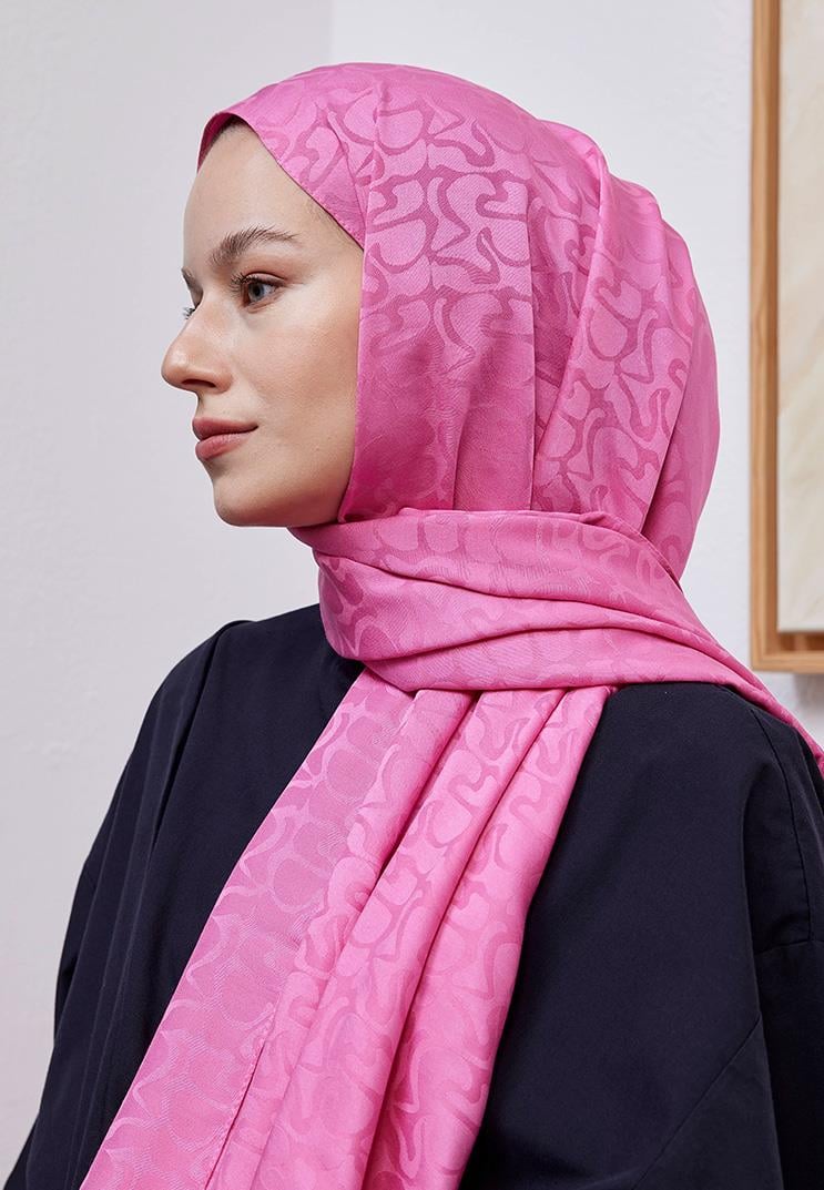 Aura Desen Jakar Şal Pembe