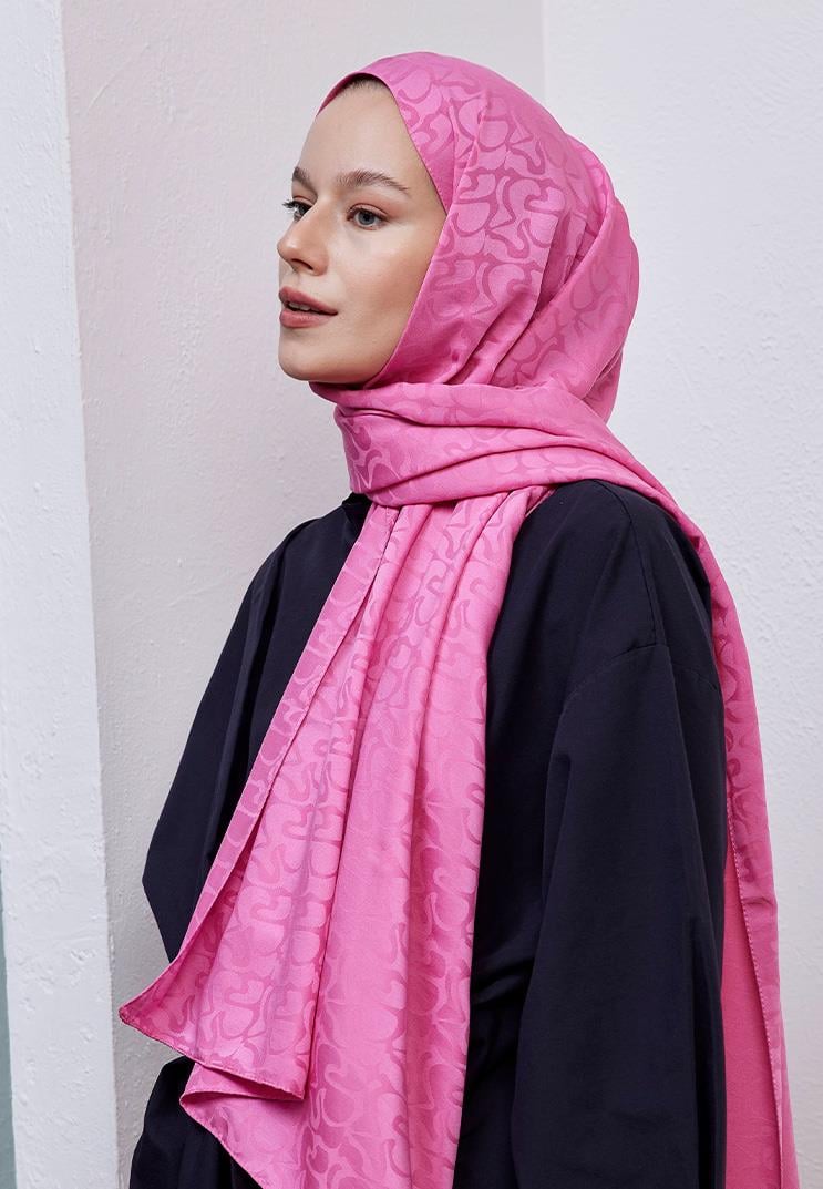 Aura Desen Jakar Şal Pembe
