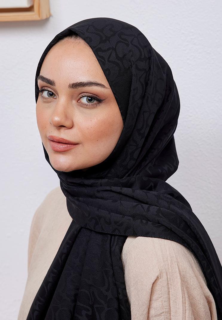 Aura Desen Jakar Şal Siyah