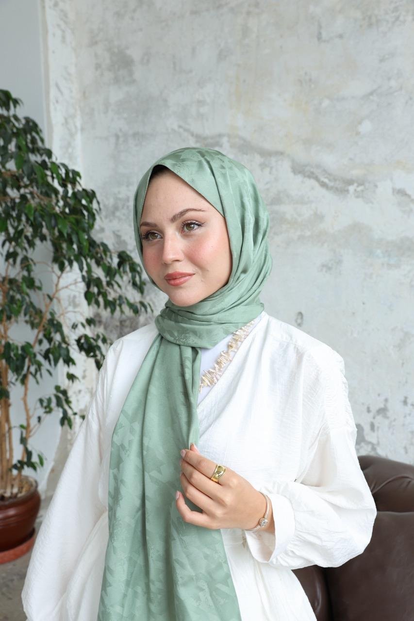 Eskiz Kazayağı Şal Mint Yeşili