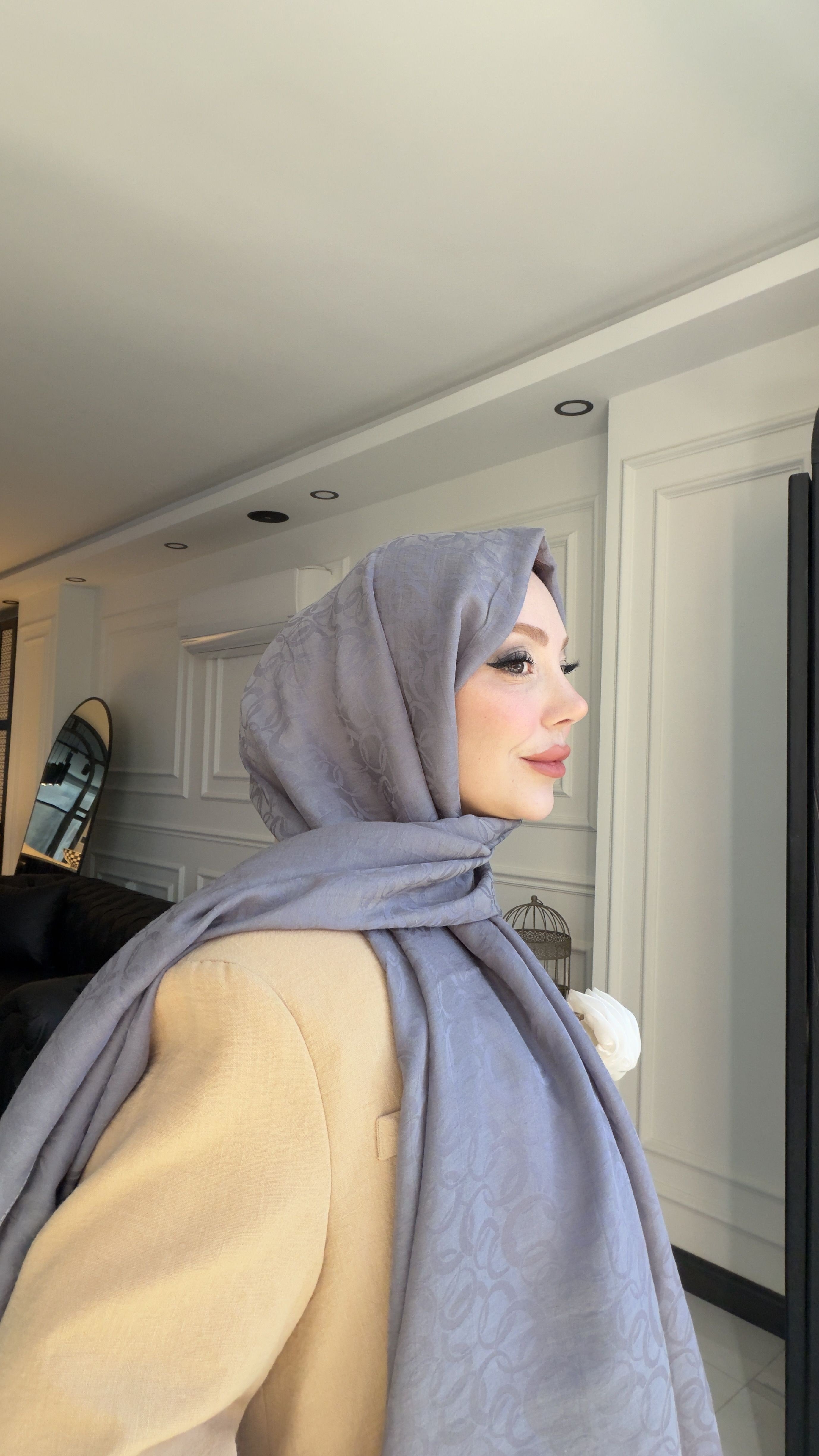 FİLOŞ PAMUK JAKAR ŞAL ANTRASİT