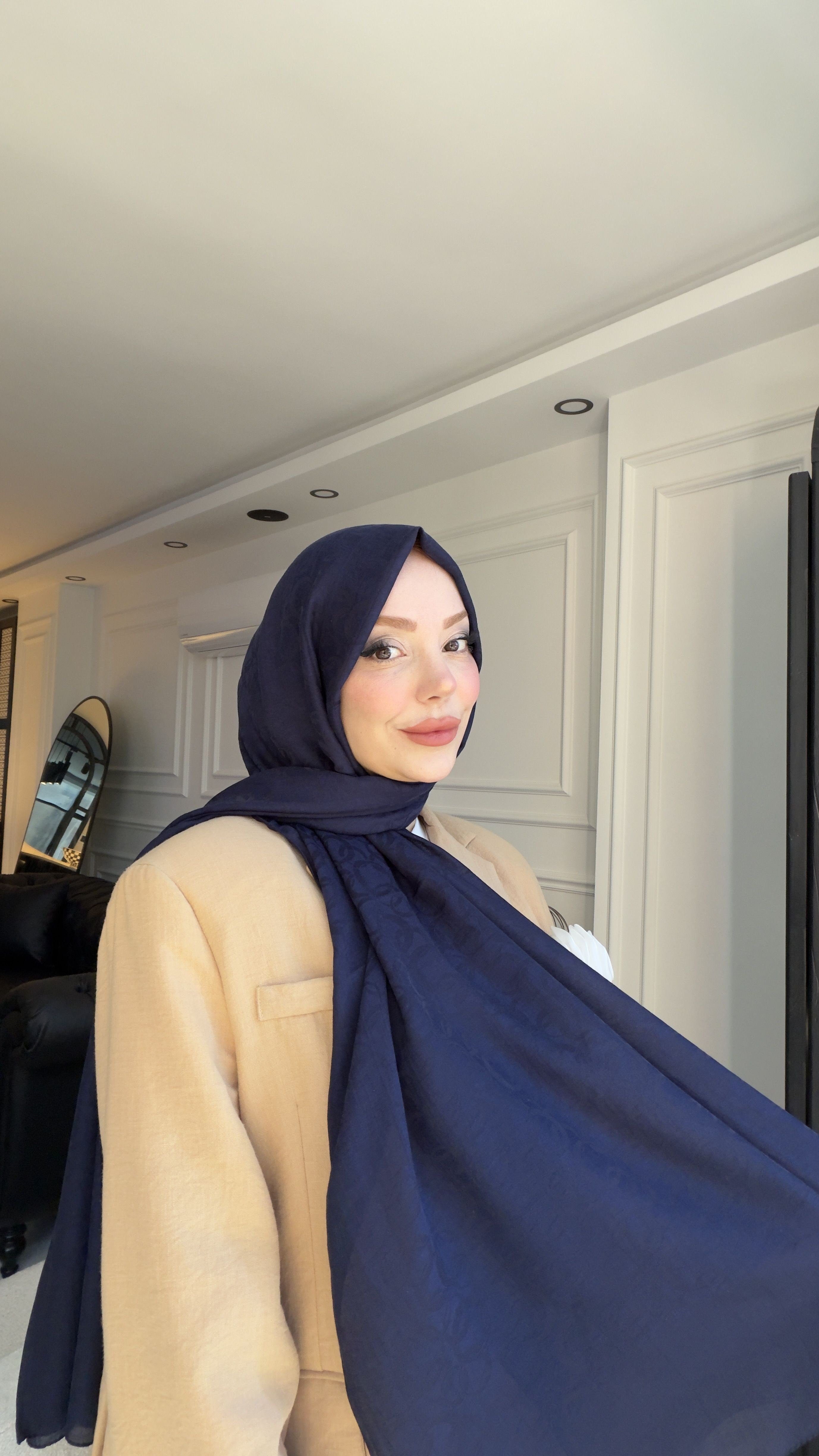 FİLOŞ PAMUK JAKAR ŞAL LACİVERT