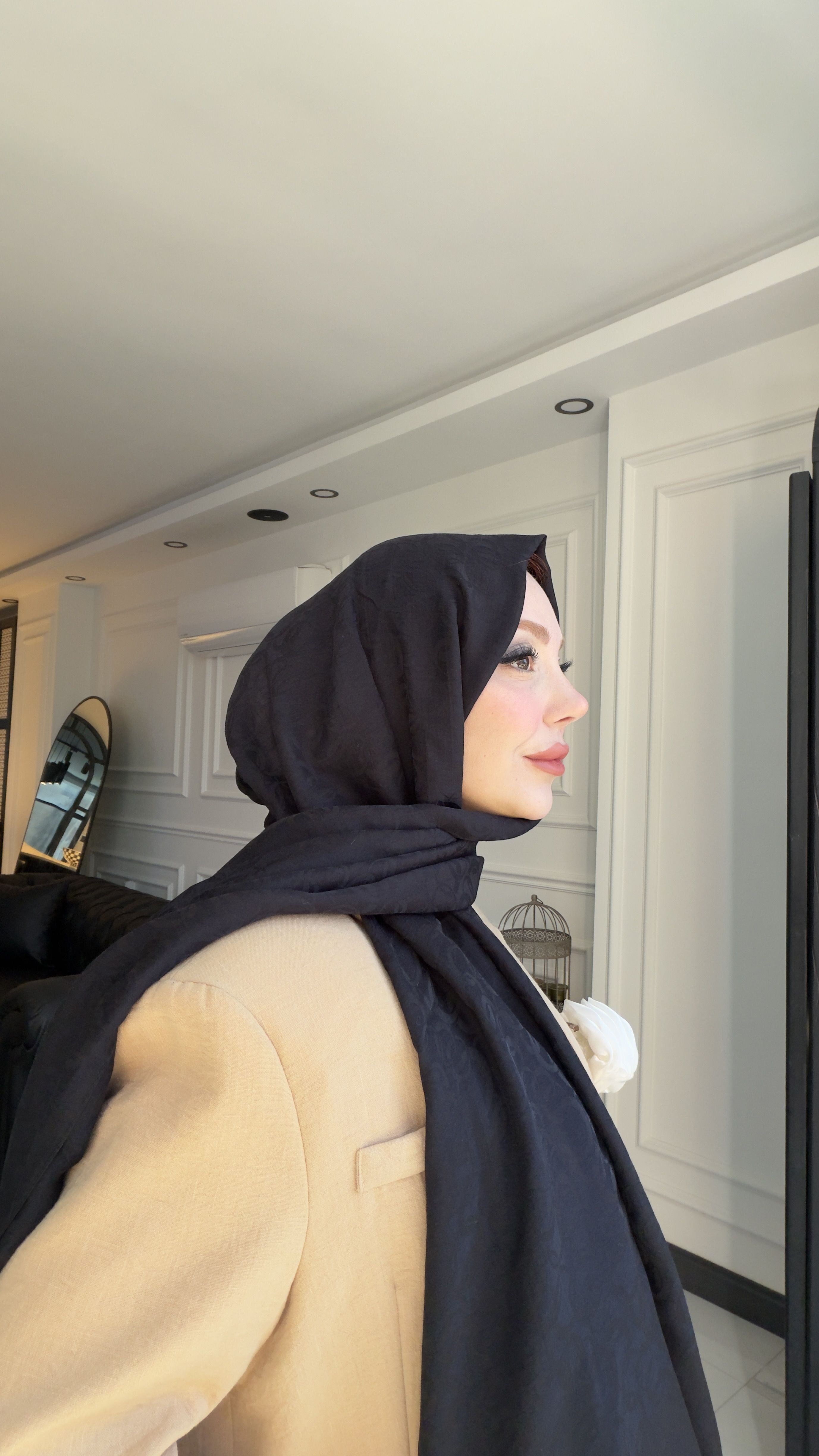 FİLOŞ PAMUK JAKAR ŞAL SİYAH