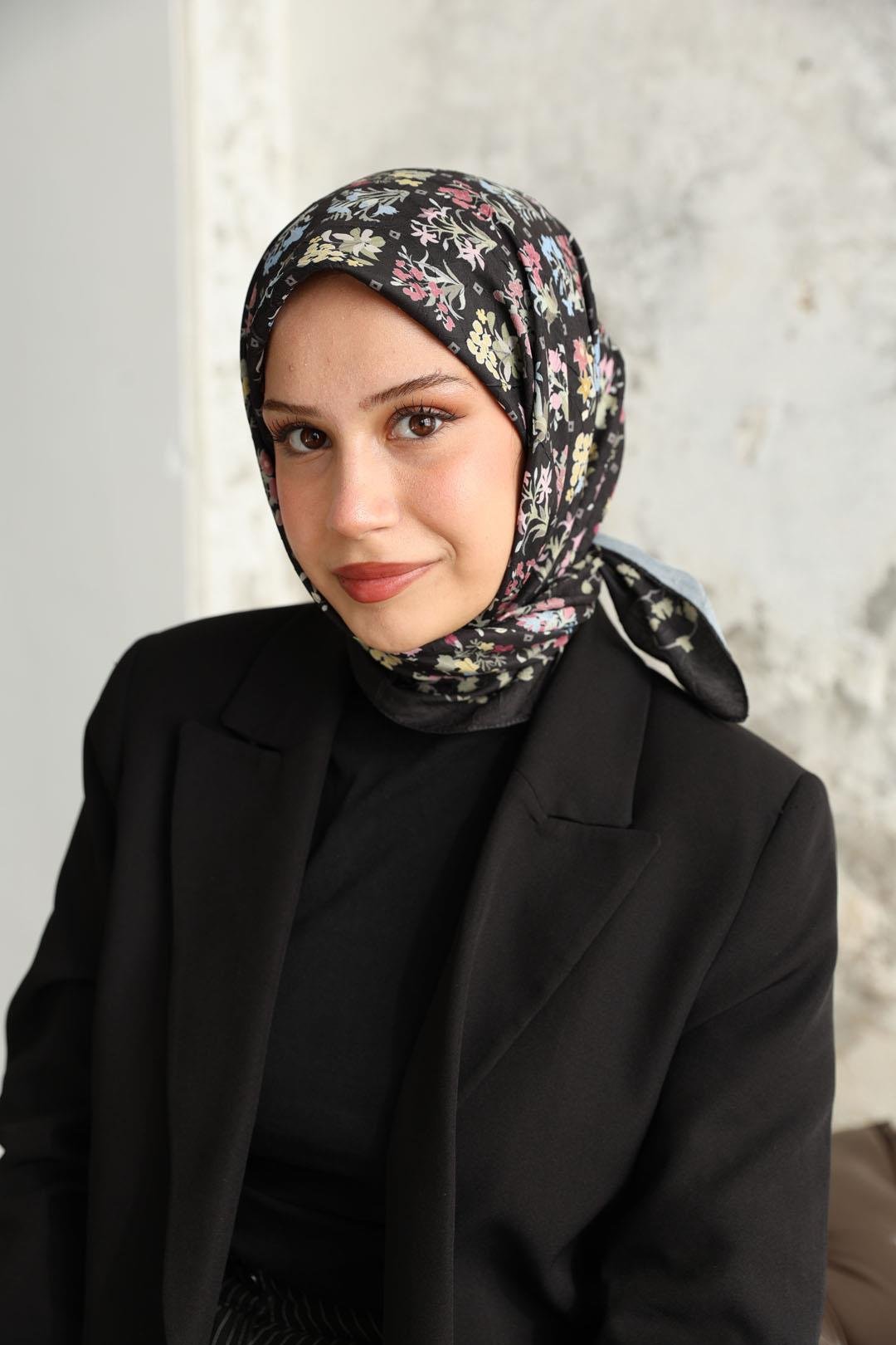 Fiore Desen Bambu Kraş Eşarp Begonya