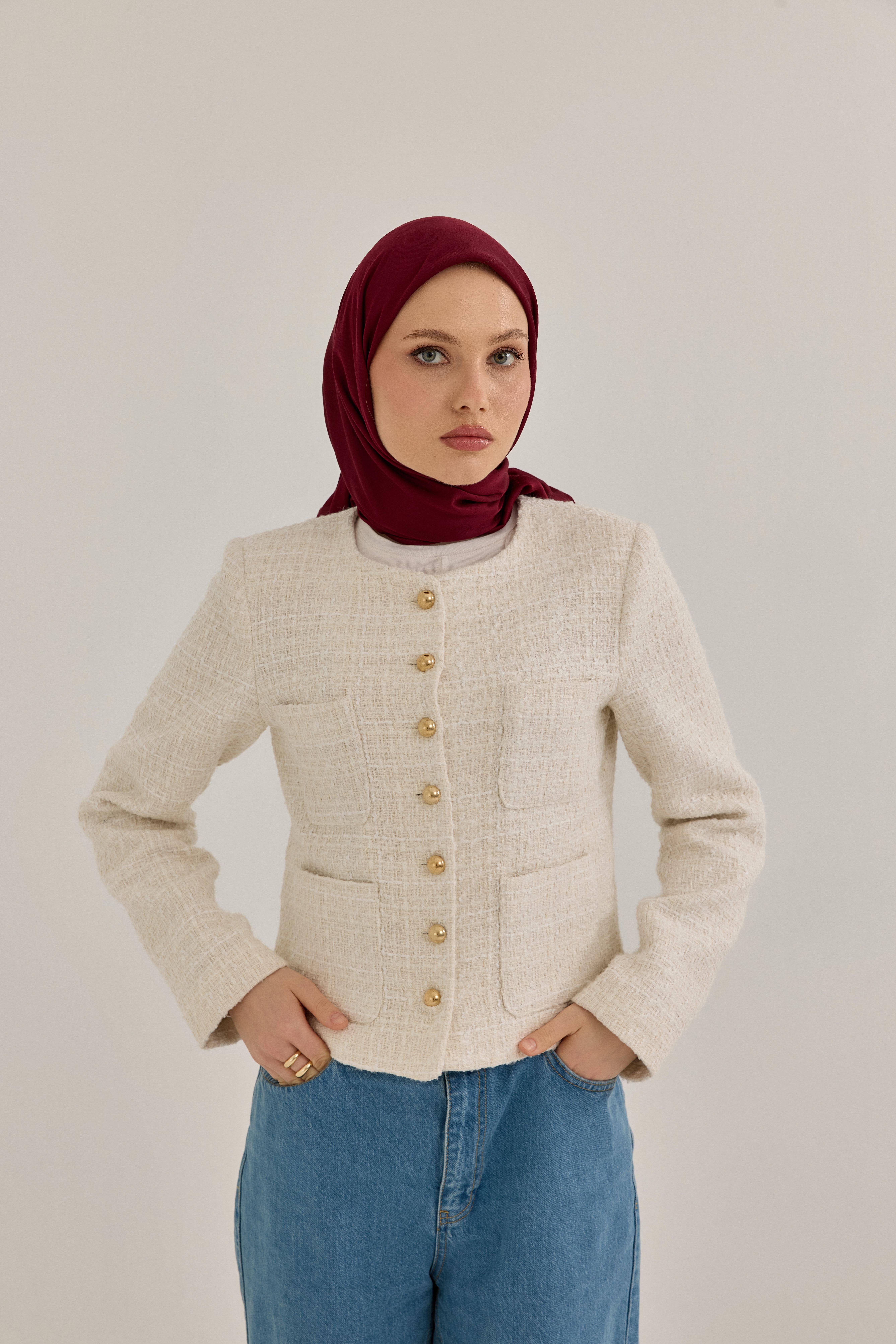 İpeksi Nokta Monogram Eşarp Karmen
