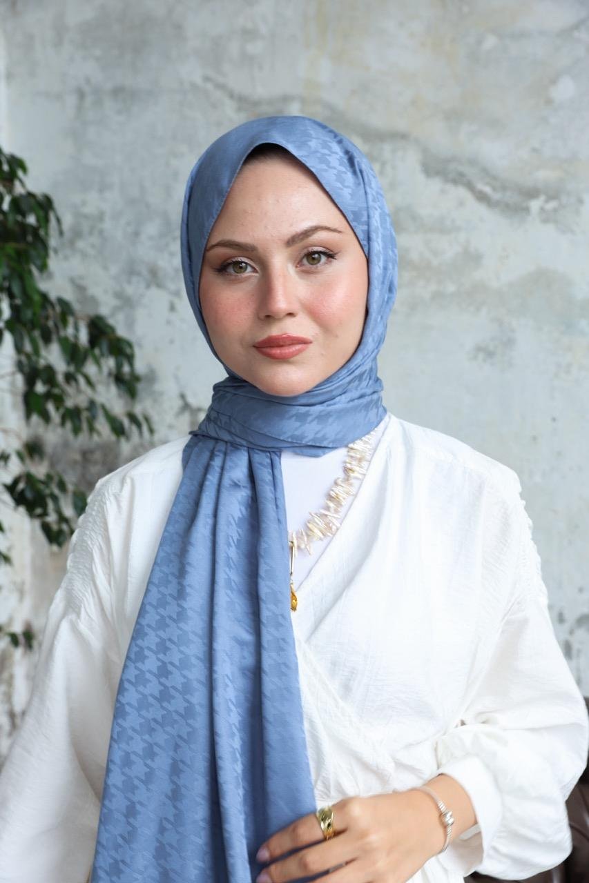 Kazayağı Jakar Şal Mavi