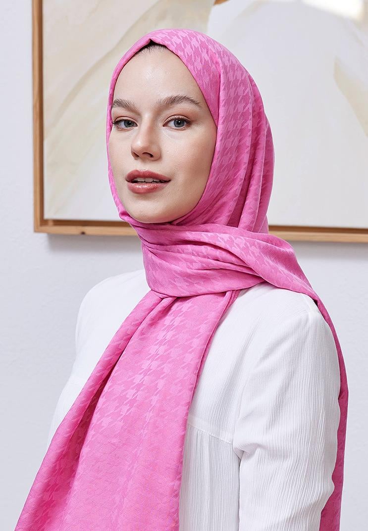 Kazayağı Jakar Şal Pembe