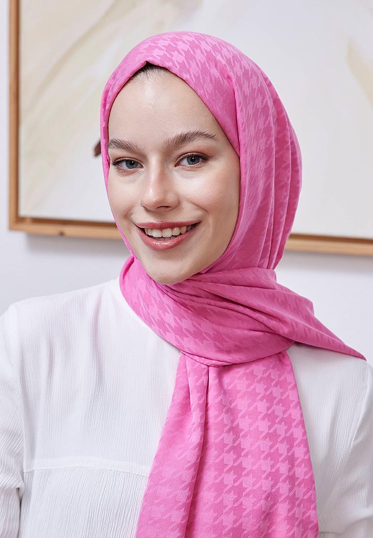 Kazayağı Jakar Şal Pembe