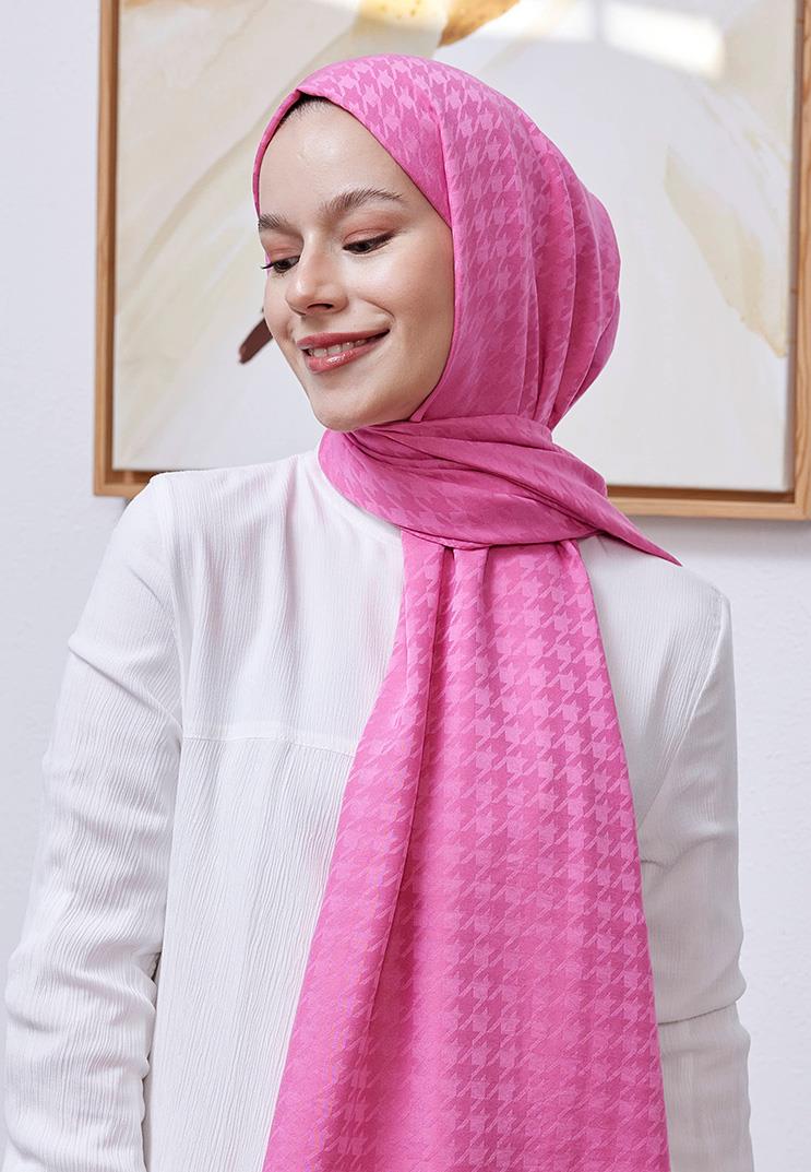 Kazayağı Jakar Şal Pembe
