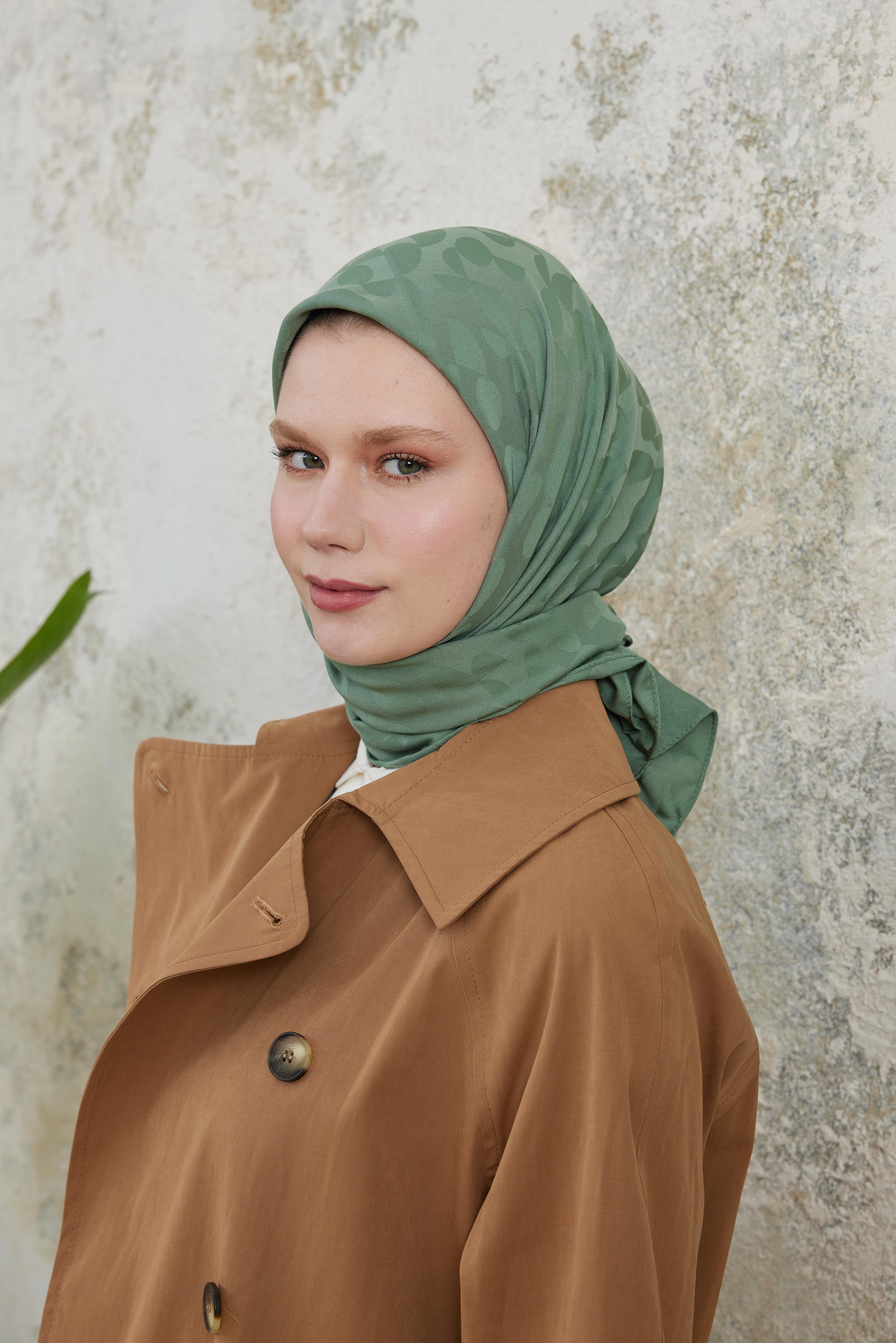 Perla Desen Jakar Eşarp Su Yeşili