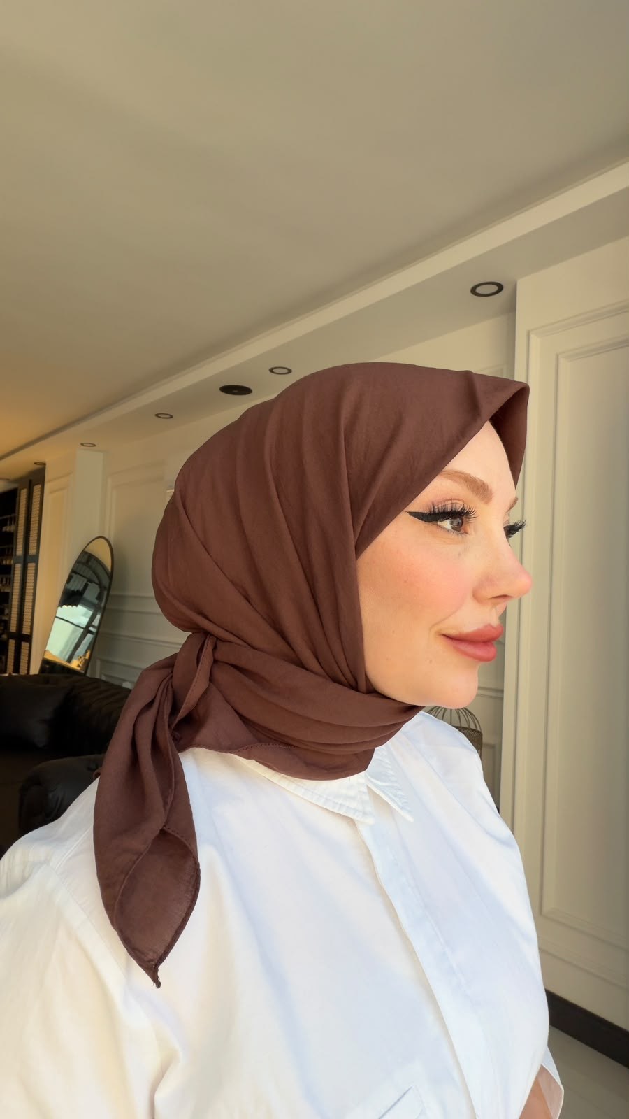PURE AND SOFT EŞARP ACI KAHVE