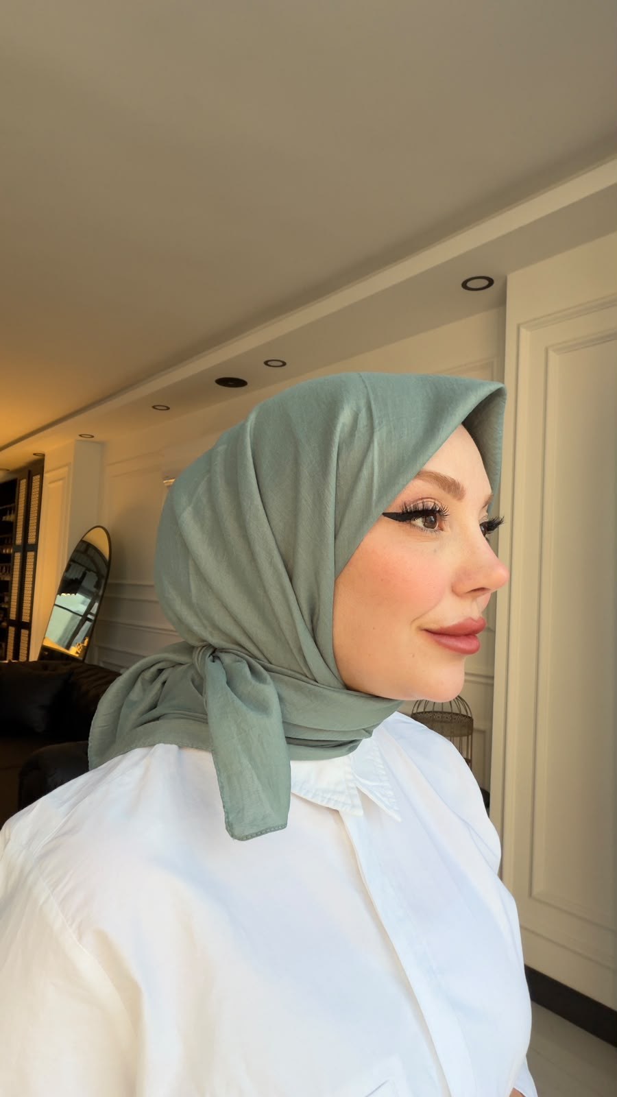 PURE AND SOFT EŞARP MİNT GRİ