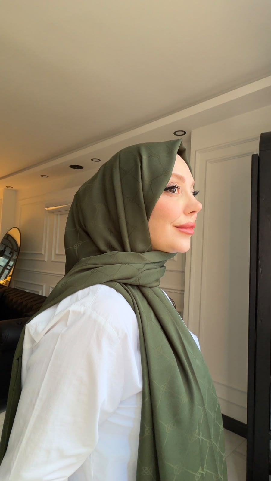 RAMİ JAKAR MONOGRAM ŞAL  HAKİ