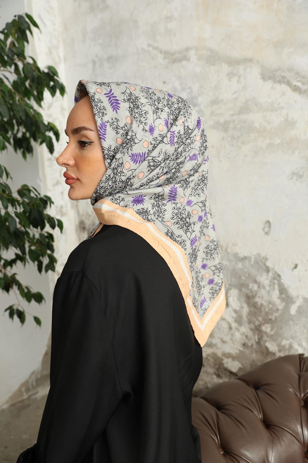 Riva Desen Bambu Kraş Eşarp Gri