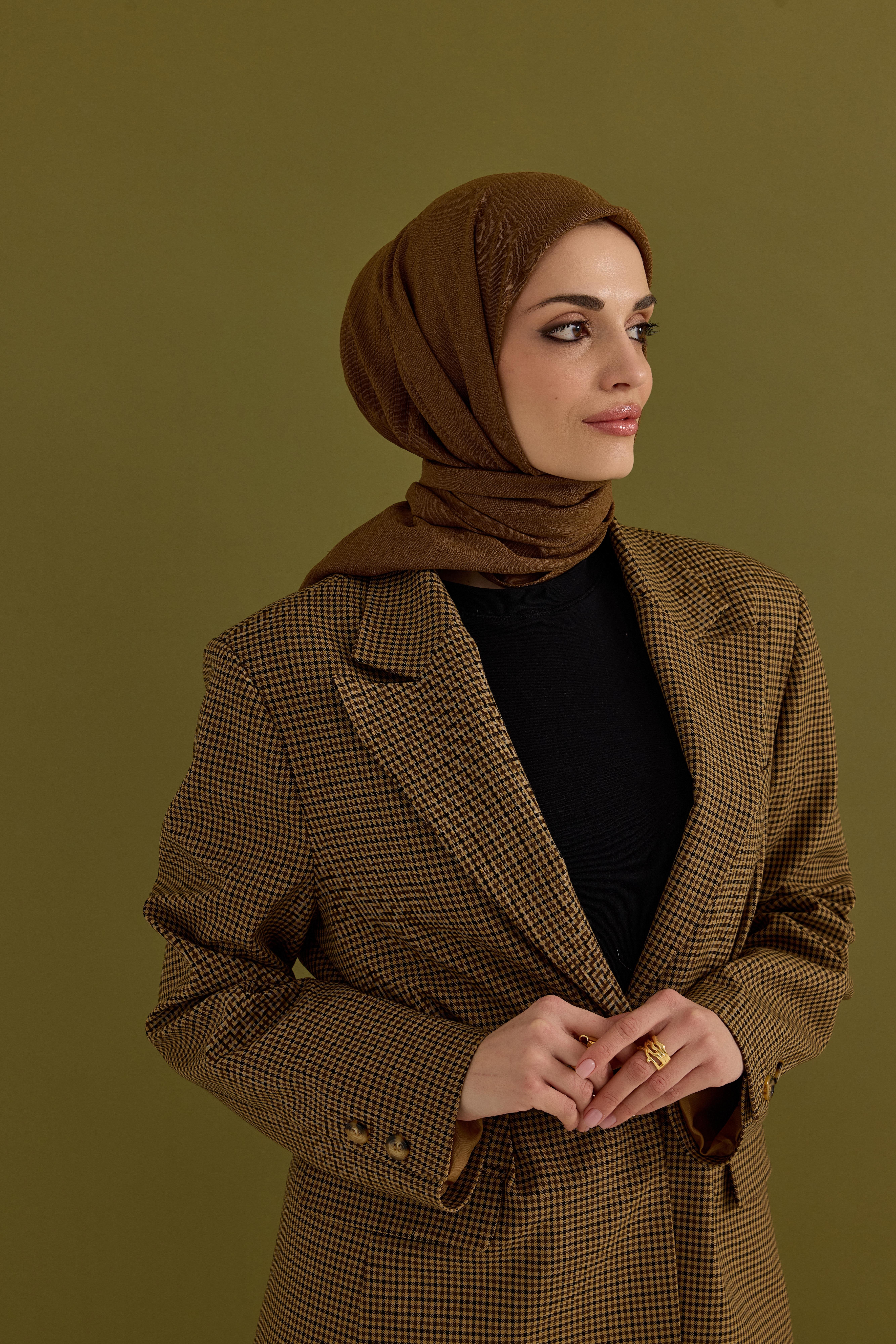 Soft Krinkıl Eşarp Safran