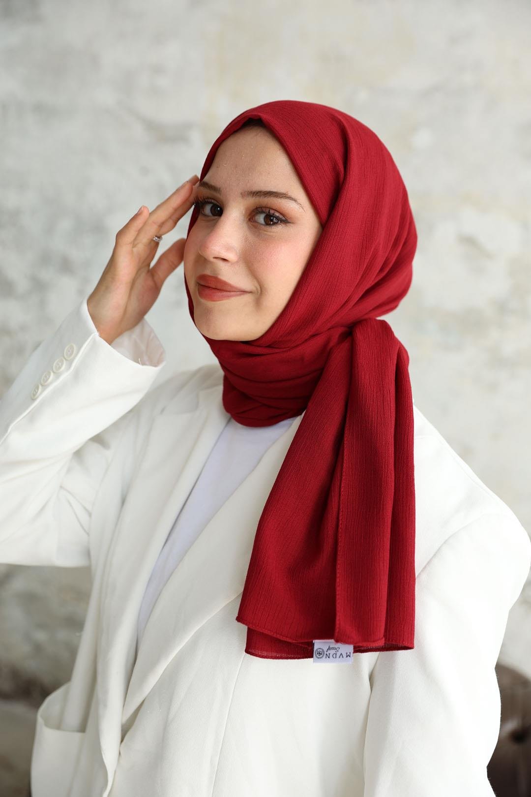 Soft Krinkıl Şal Kızıl