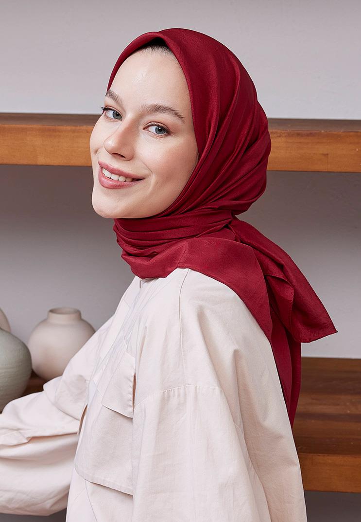 Vual Kraş Eşarp Bordo