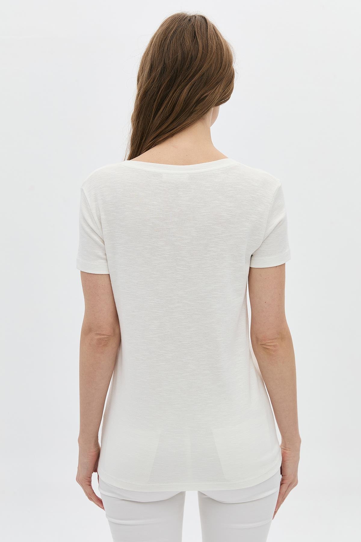 Basic Modal V Yaka T-Shirt