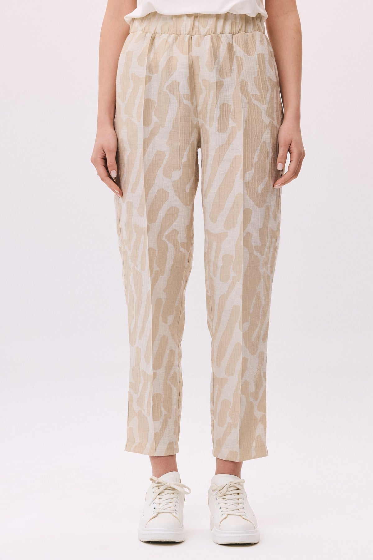 Beli Lastikli Cepli Nervürlü Zebra Pantolon