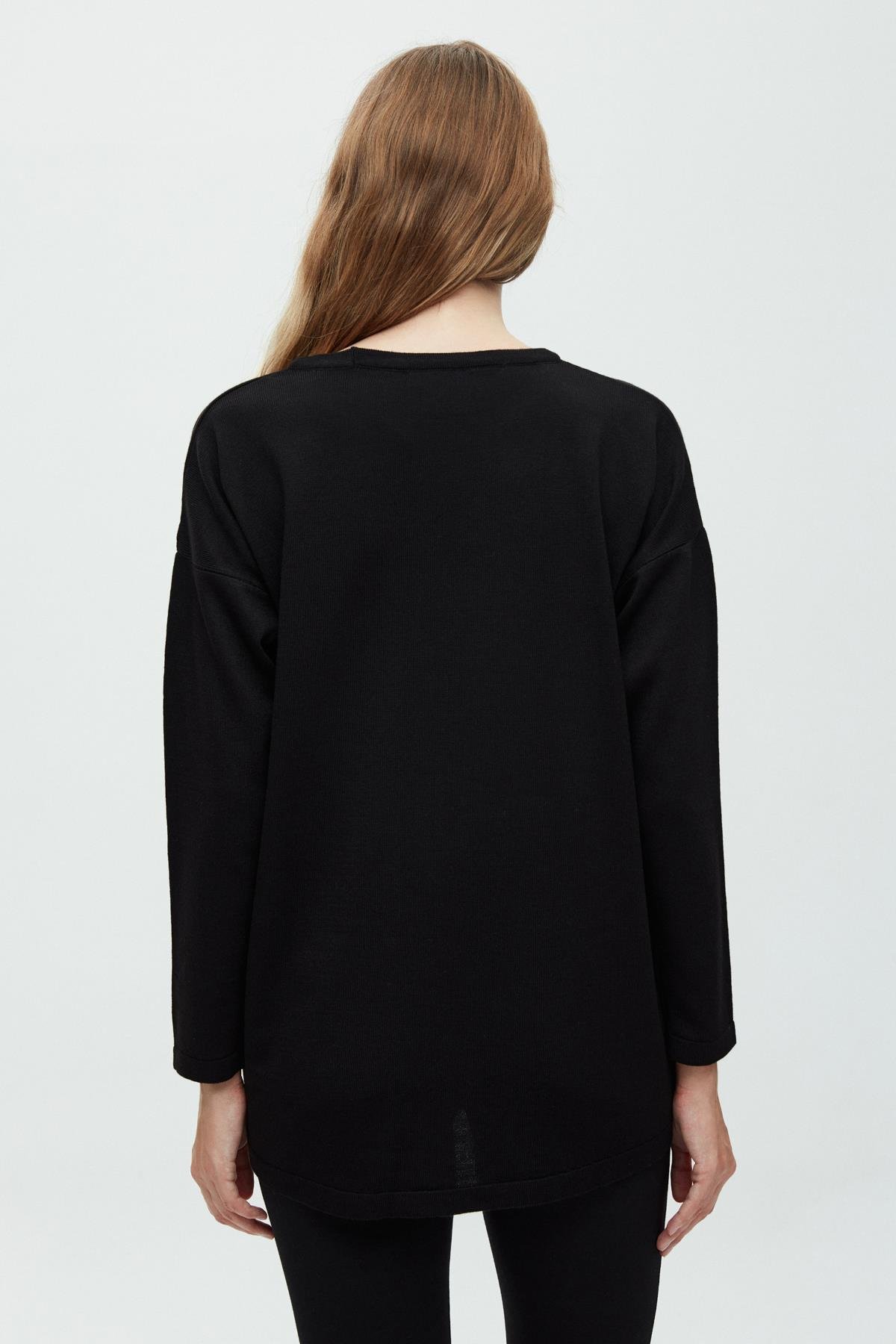 Cep Taşlı Triko Basic T-Shirt