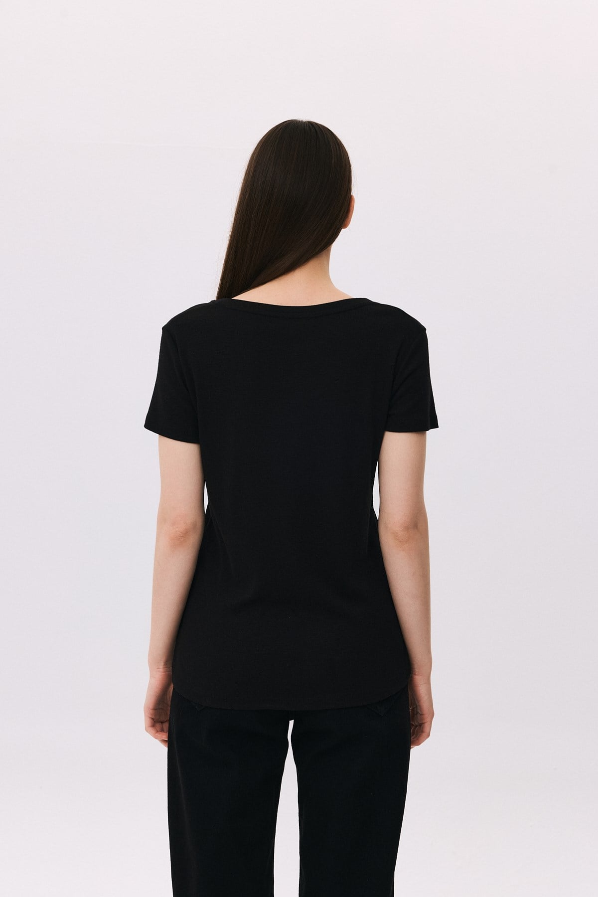 Modal V Yaka Basic T-Shirt