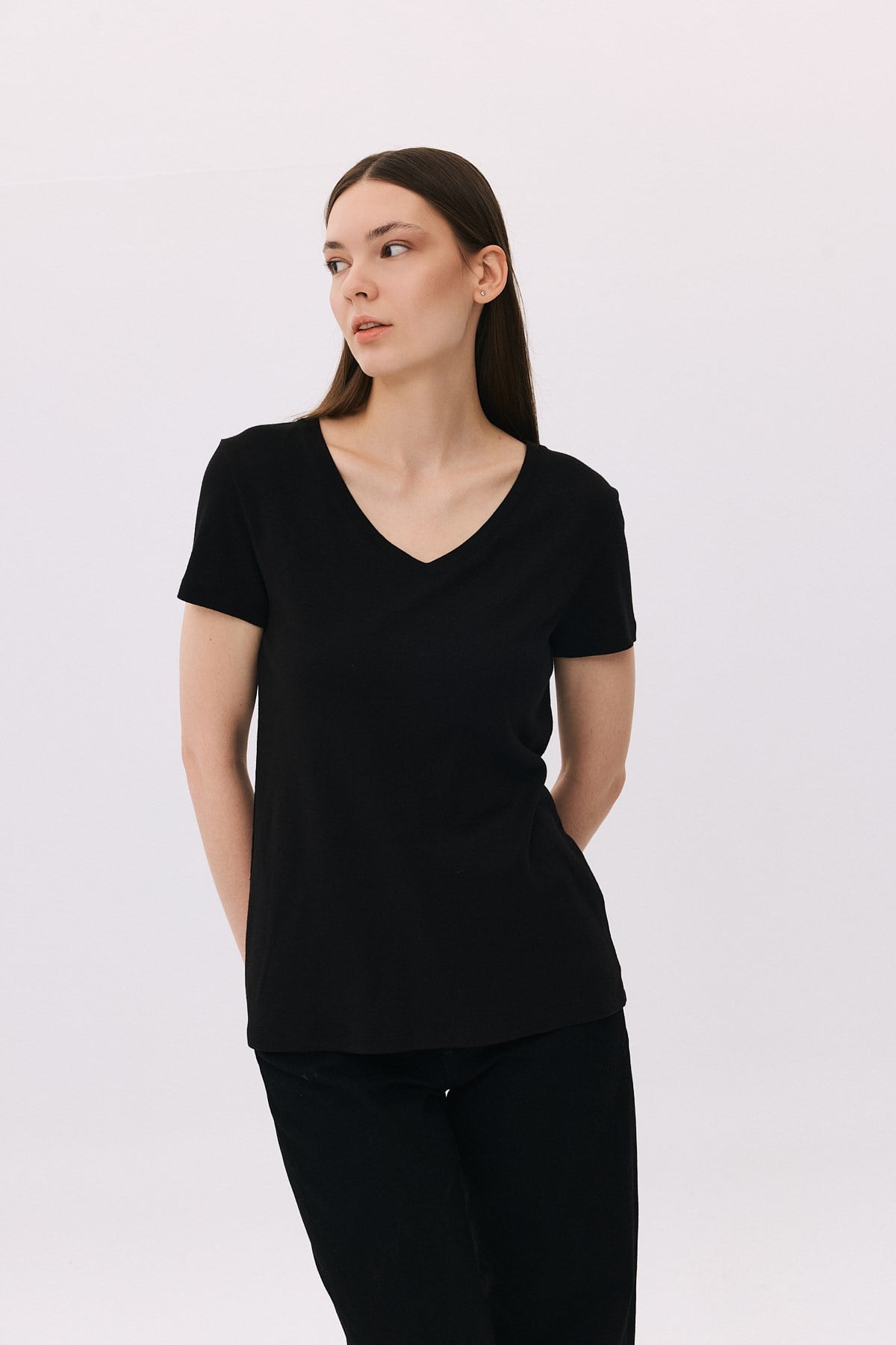 Modal V Yaka Basic T-Shirt