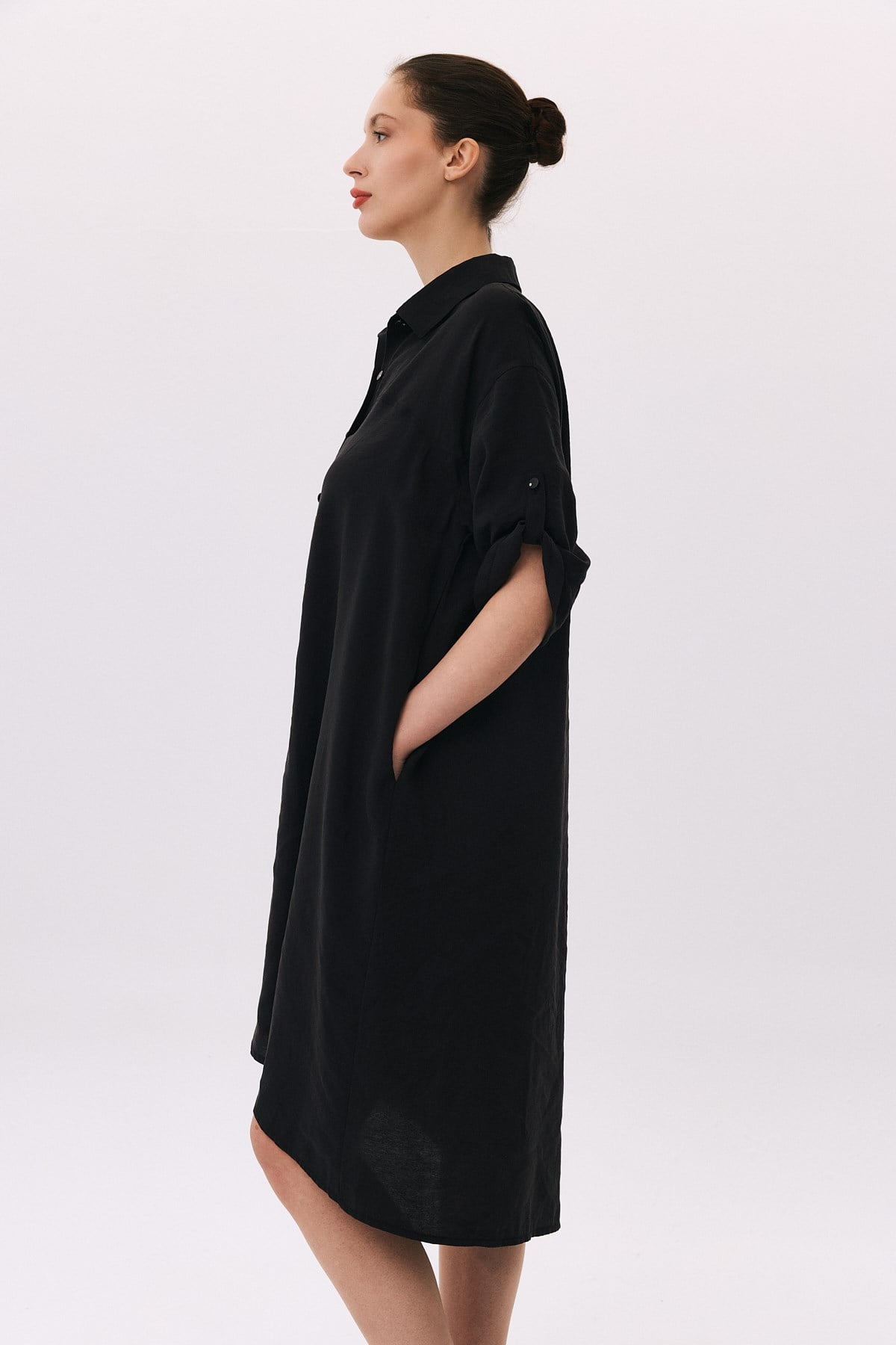 Oversize Düğme Detaylı Elbise
