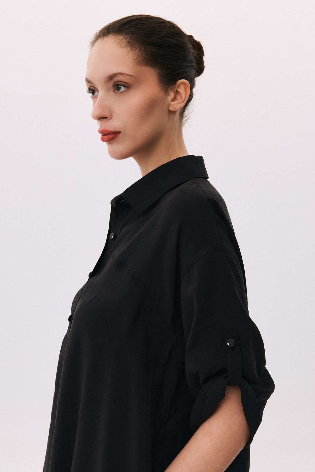 Oversize Düğme Detaylı Elbise