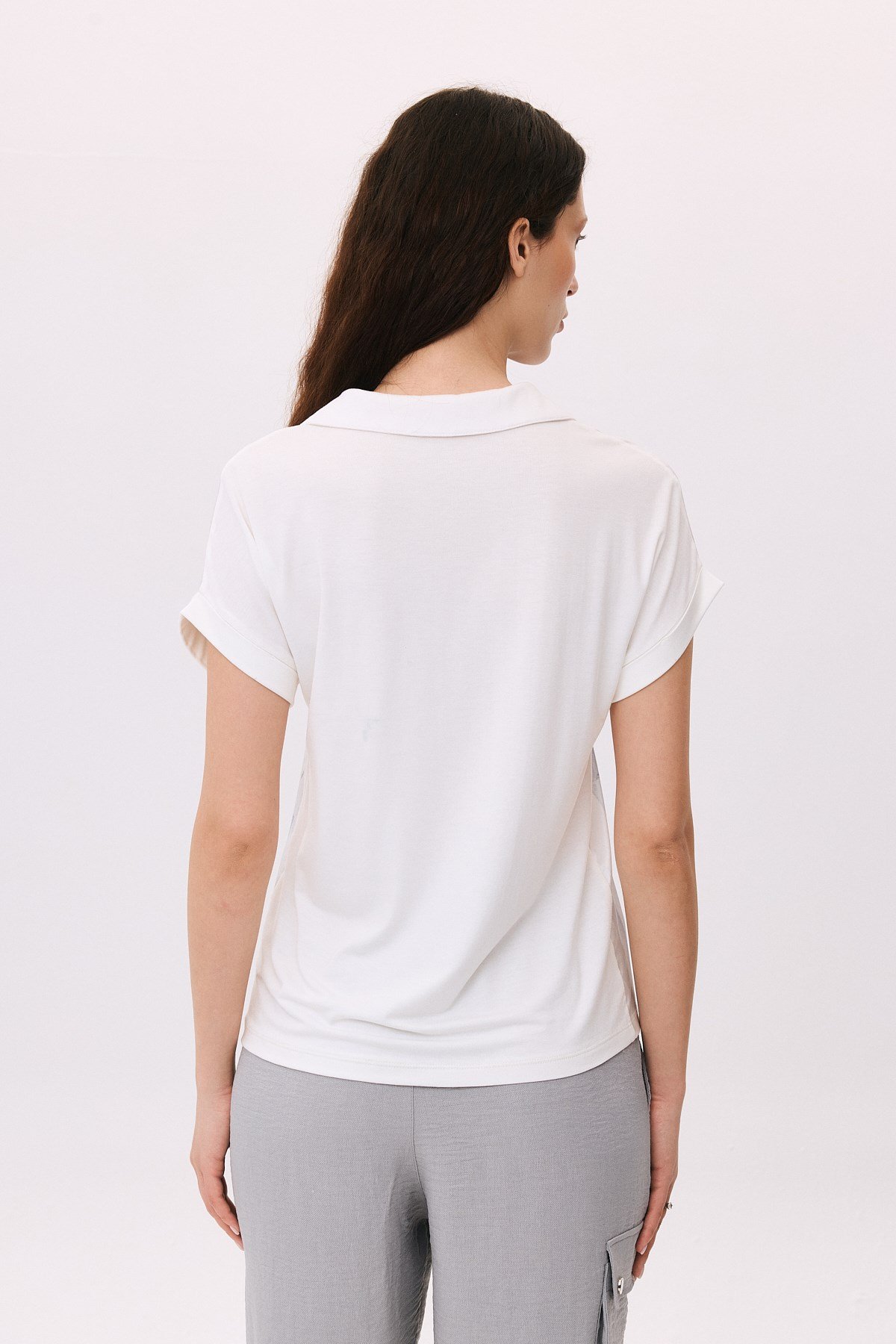Polo Yaka Dijital Taş Cepli T-Shirt