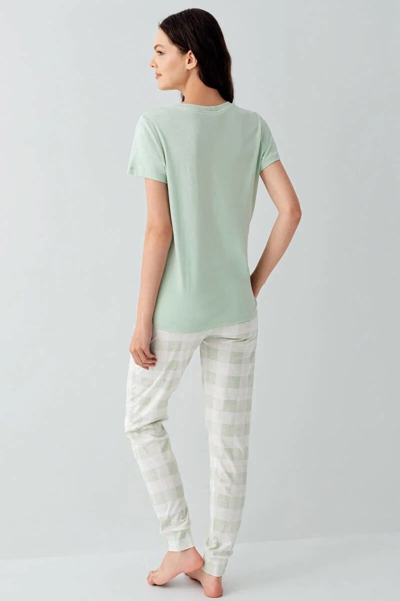Arnetta Bayan Kısakol O Yaka Pijama Takım YEŞİL Kadın Pijama Takımı ARNETTA