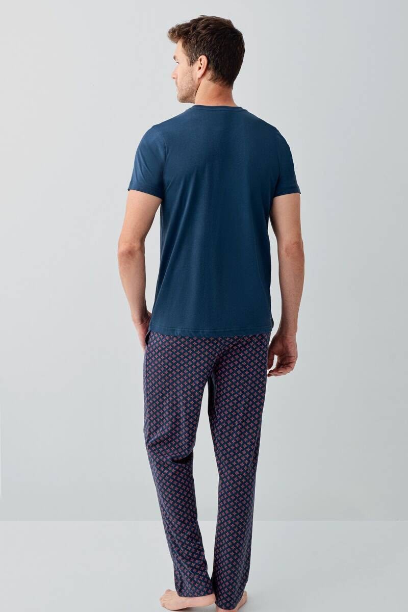 Arnetta Erkek Kısakol Pijama Takım İNDİGO Erkek Pijama Takımı ARNETTA