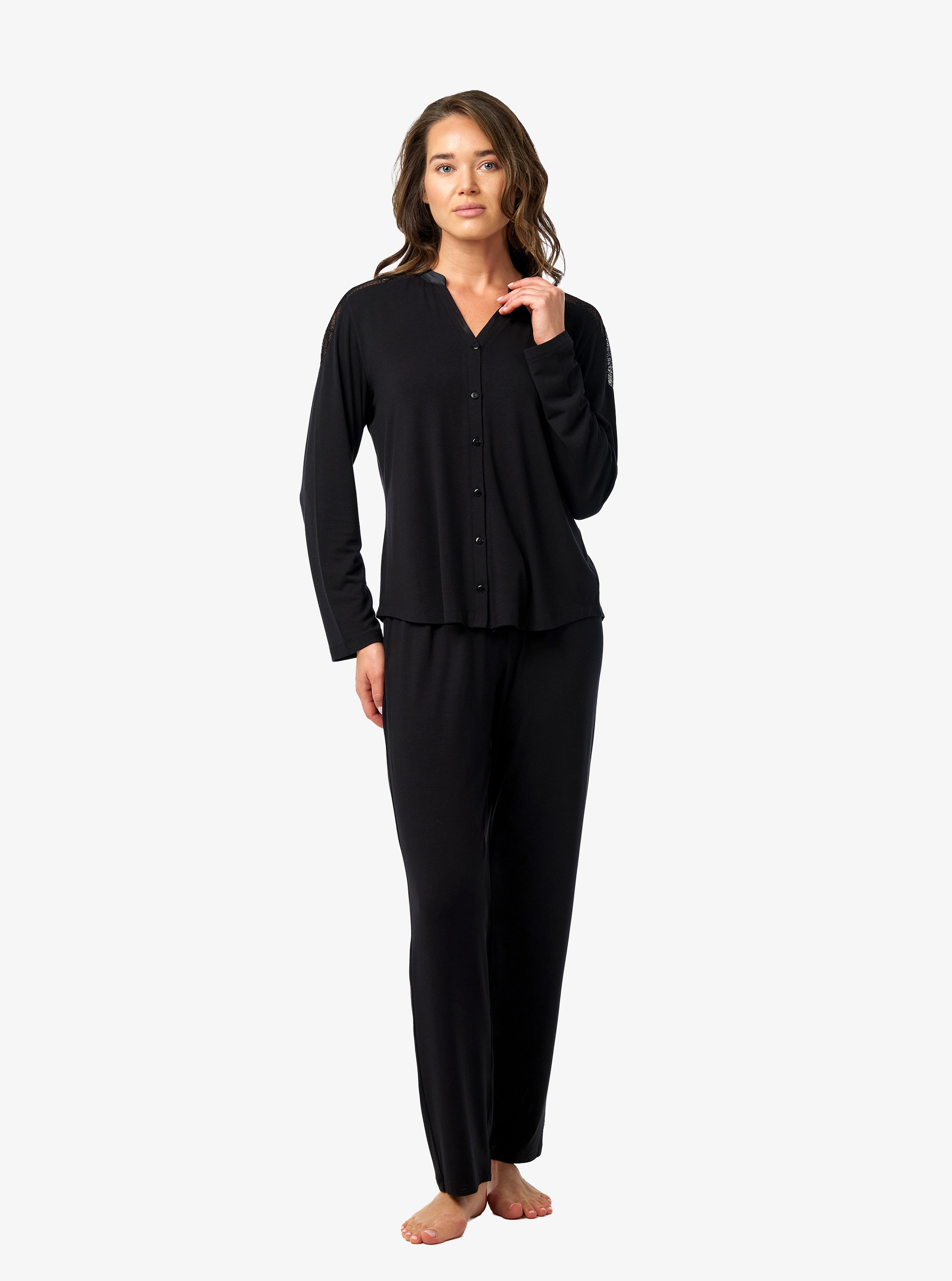 Blackspade Bayan Uzun Kol Pijama Takım SİYAH KONFEKSİYON BLACKSPADE