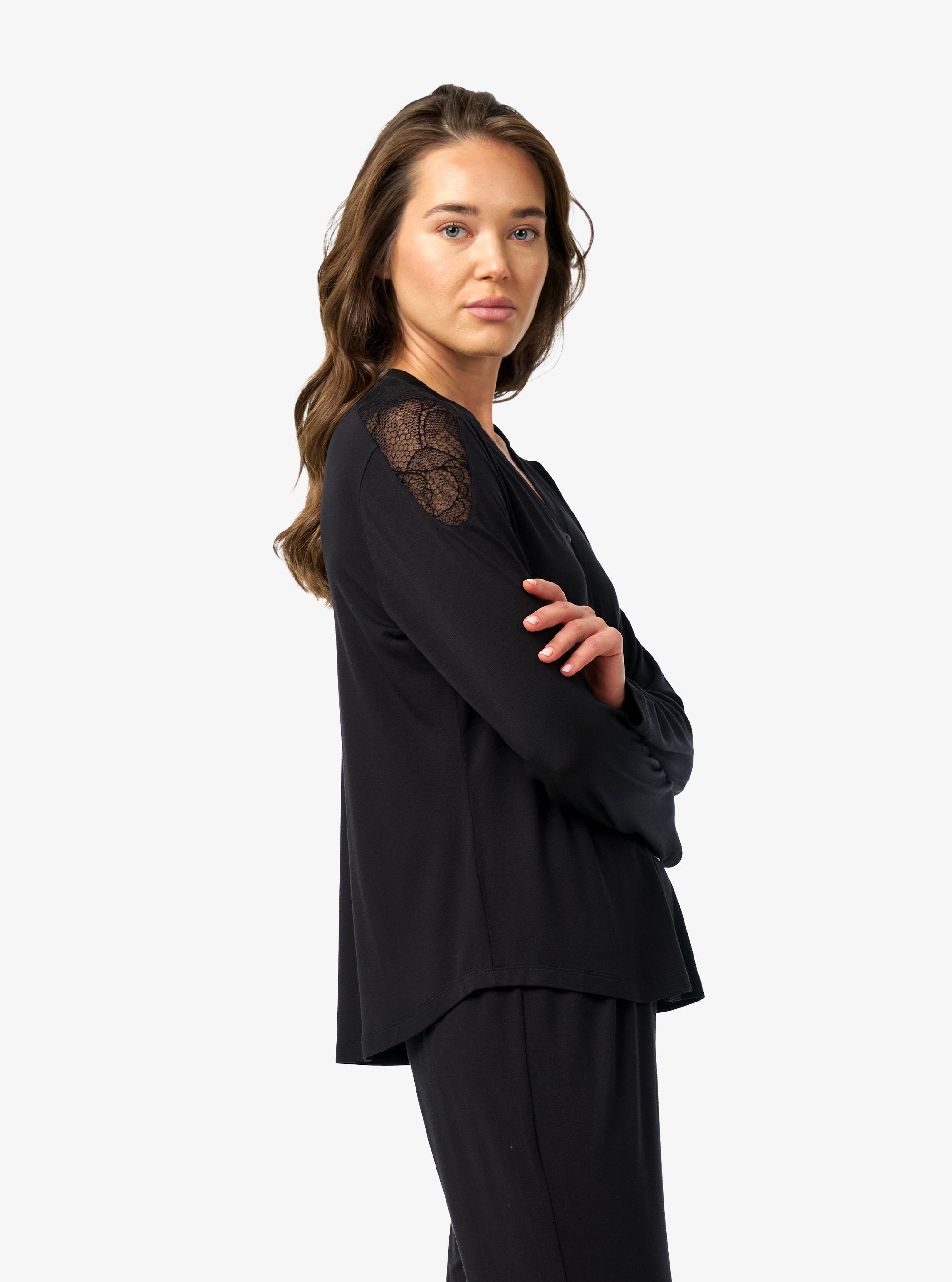 Blackspade Bayan Uzun Kol Pijama Takım SİYAH KONFEKSİYON BLACKSPADE