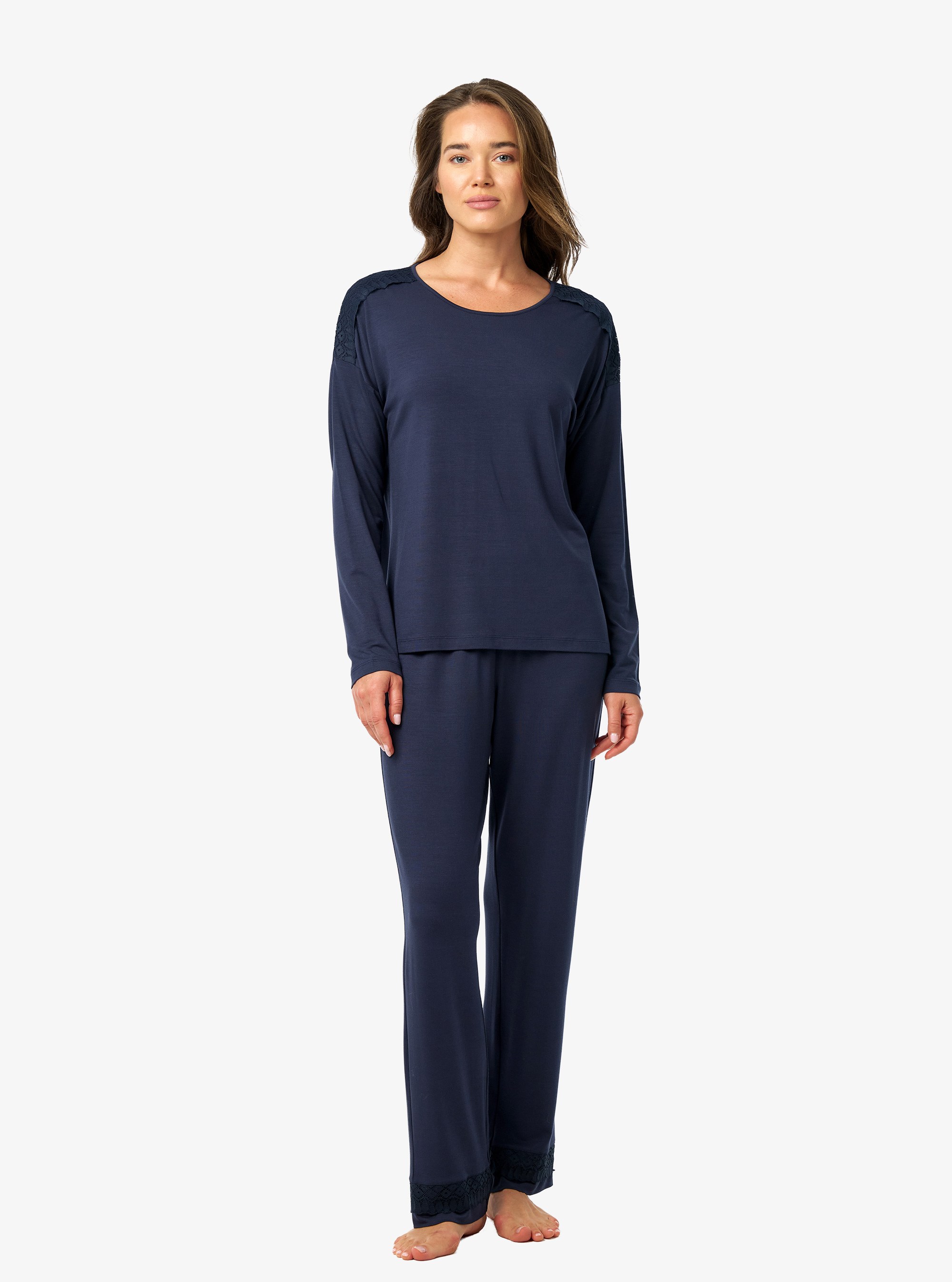 Blackspade Bayan Uzun Kol Pijama Takım LACİVERT KONFEKSİYON BLACKSPADE