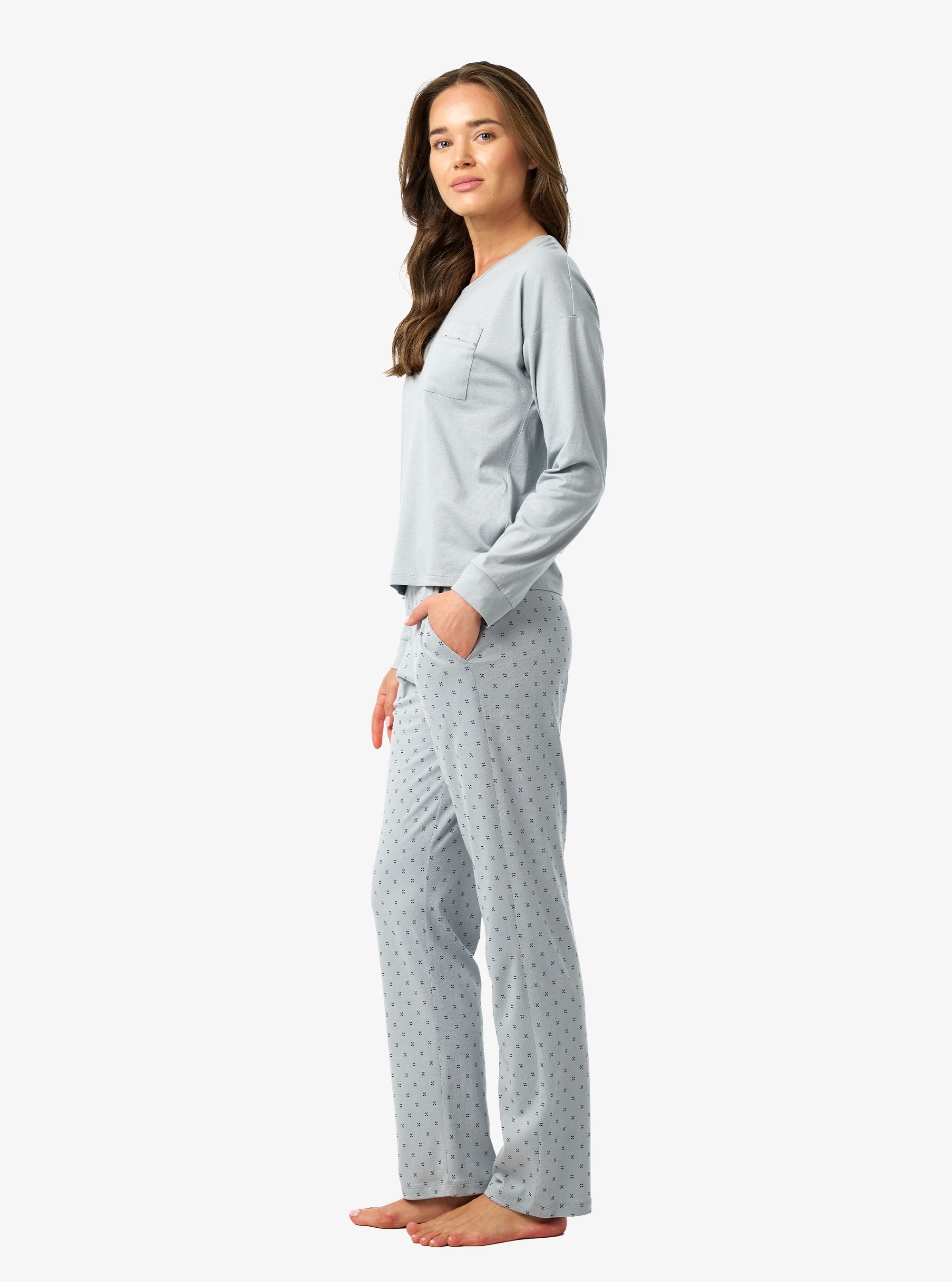 Blackspade Bayan Uzun Kol Pijama Takım MAVİ KONFEKSİYON BLACKSPADE