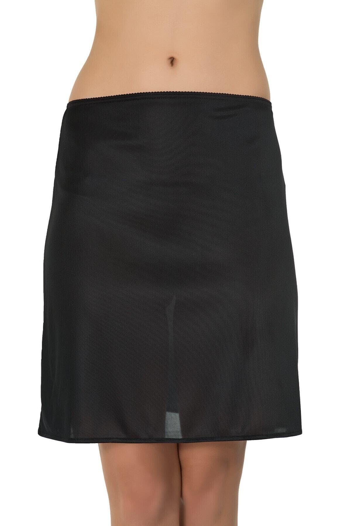 Kom Bayan Basic Midi Jüpon SİYAH ÇAMAŞIR KOM