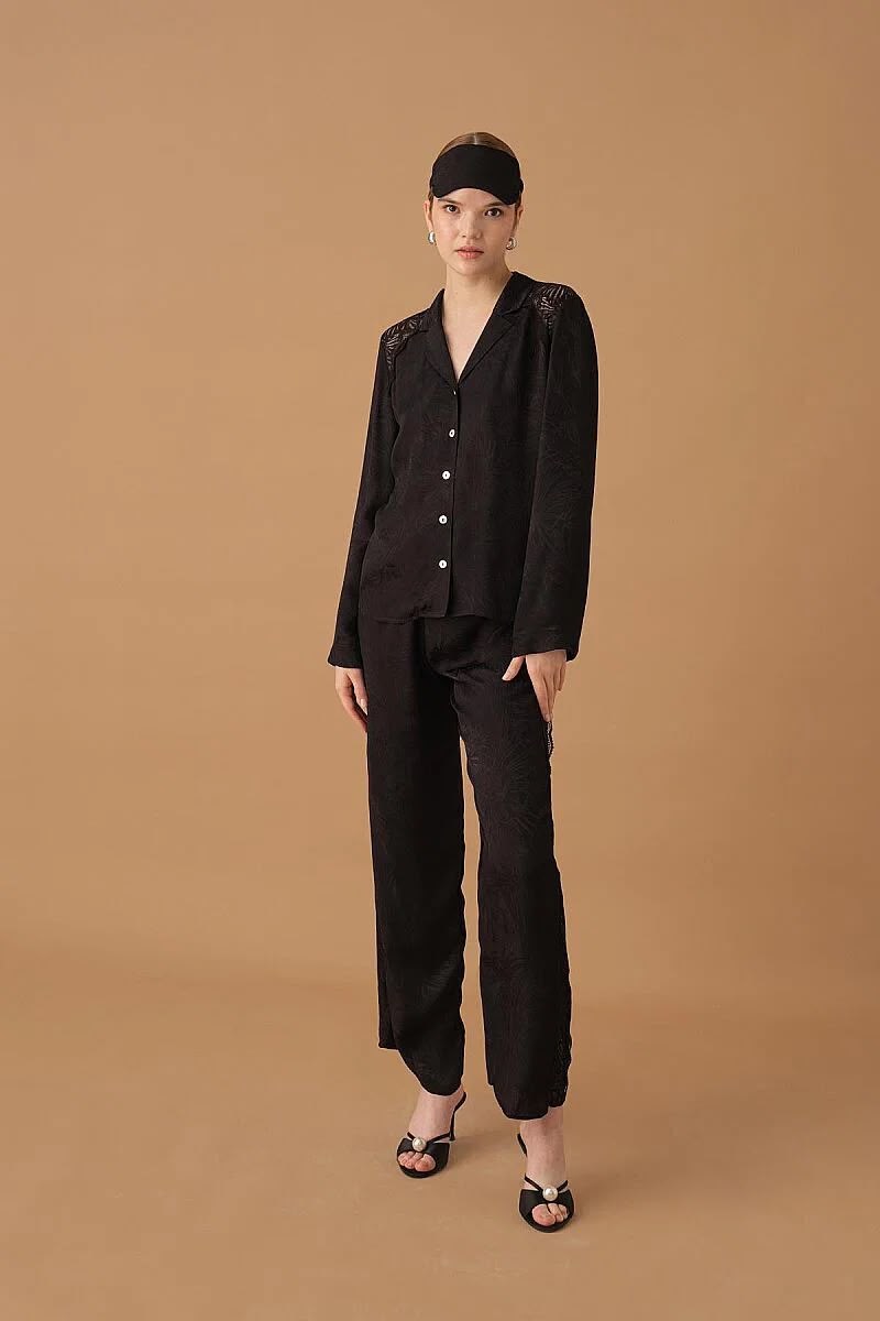 Pierre Cardin Bayan 7'li Saten Takım SİYAH CEYİZ PİERRE CARDİN