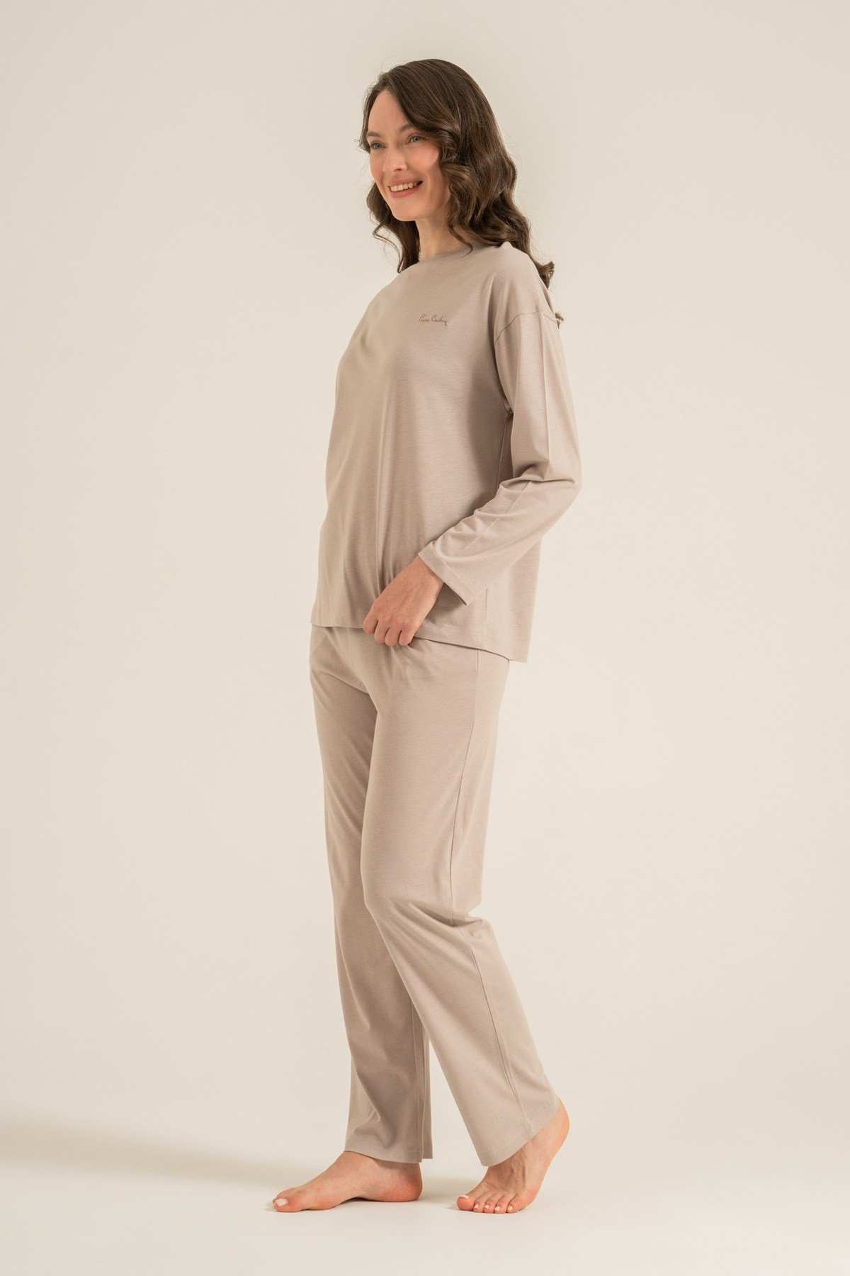 Pierre Cardin Bayan Uzun Kol Pijama Takım VİZON KONFEKSİYON PİERRE CARDİN