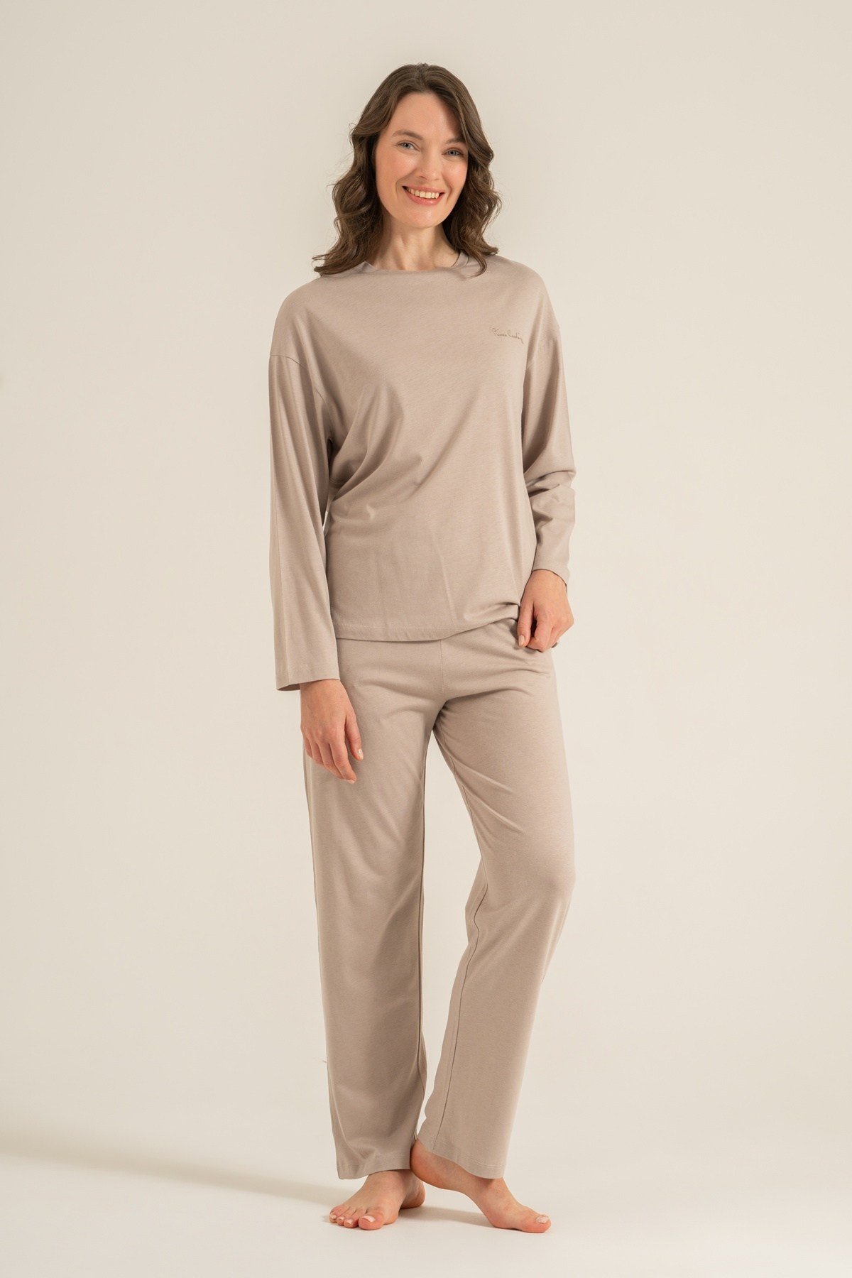 Pierre Cardin Bayan Uzun Kol Pijama Takım VİZON KONFEKSİYON PİERRE CARDİN