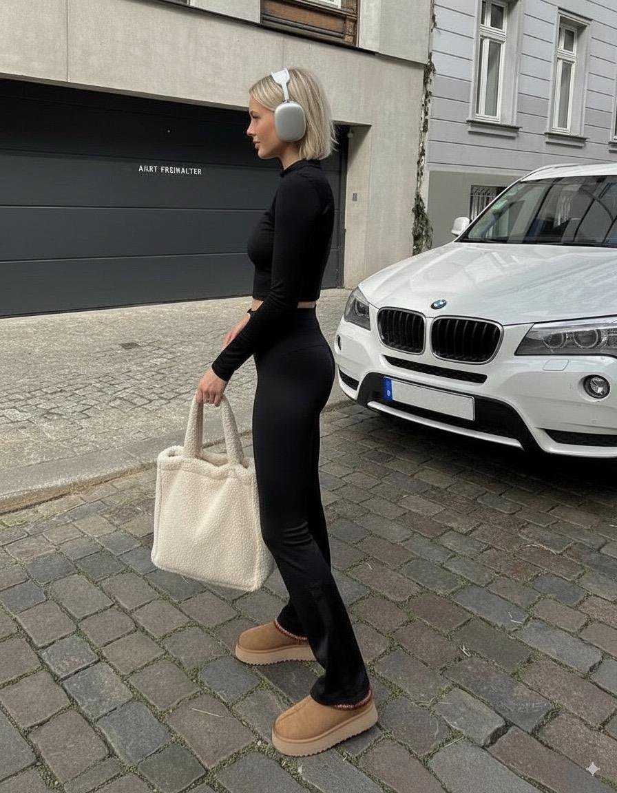 Teddy Peluş Bej Tote Bag Omuz Çantası