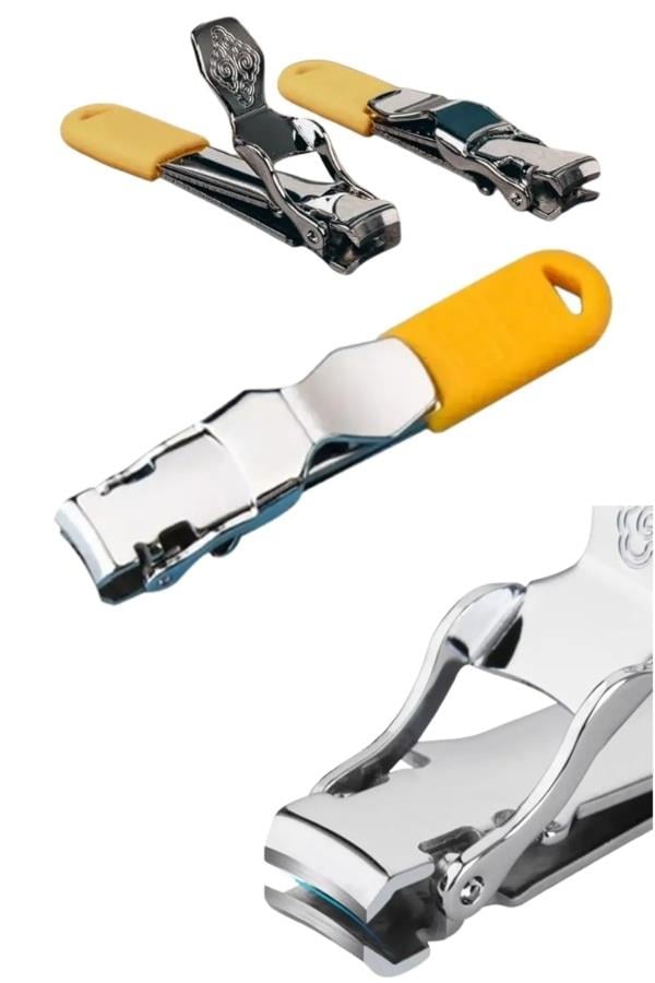 2li Set Rubber Tırnak Makası Düz ve Yan Uçlu Sarı