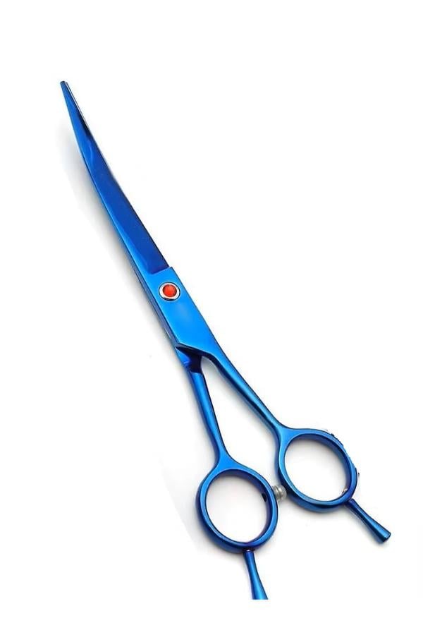 7 İnç Kavisli Evcil Hayvan Tıraş Makası - Mavi
