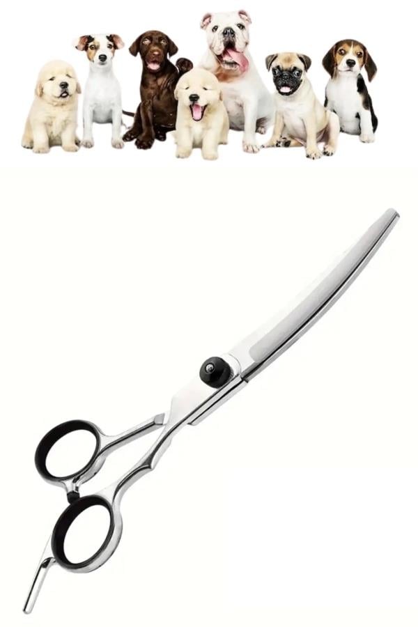 7 İnç Kavisli Evcil Hayvan Tıraş Makası - Siyah