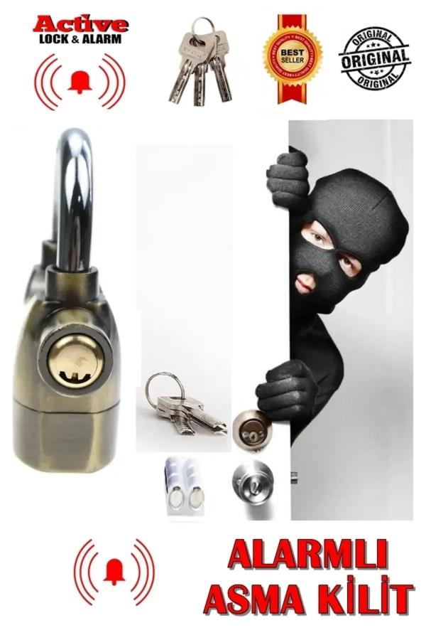 Bakır Alarmlı Uzun Asma Kilit