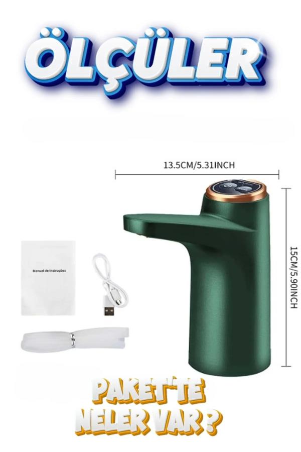 Bataryalı Damacana Su Pompası Yeşil