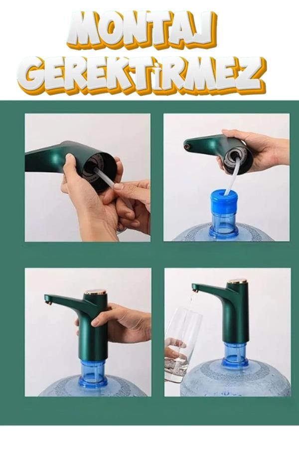 Bataryalı Damacana Su Pompası Yeşil