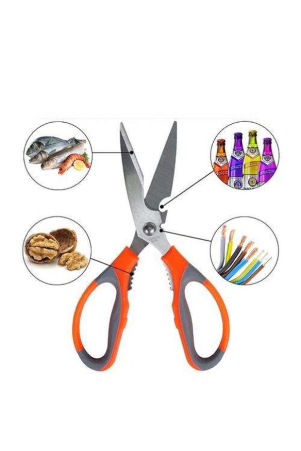 Çok Fonksiyonlu Mutfak Makası Turuncu 25cm 