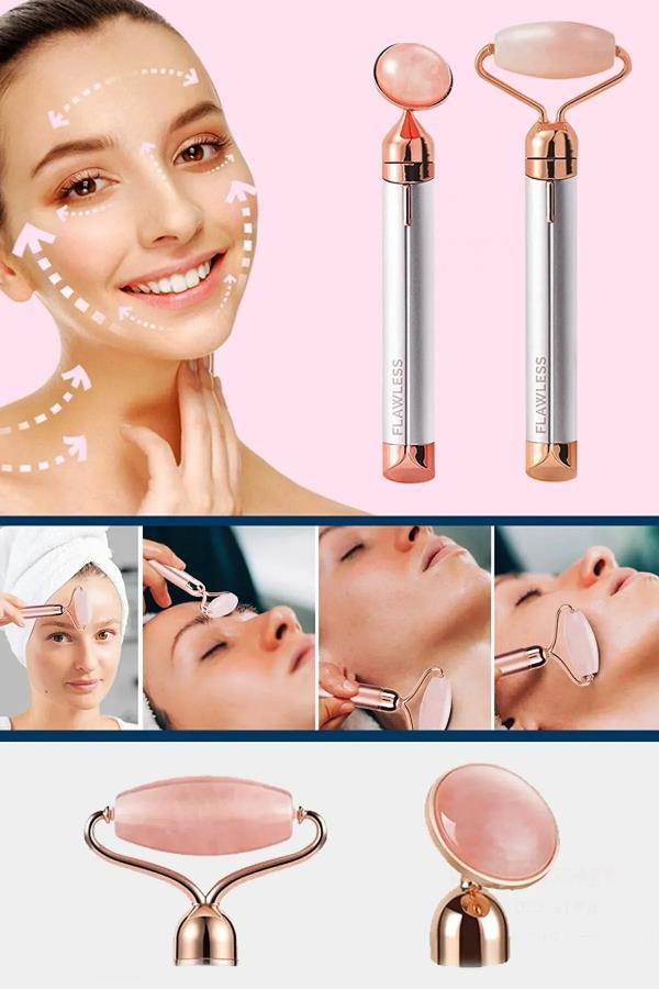 Flawless Stone Çift Başlıklı Pilli Titreşimli Yüz Bakım Cihazı
